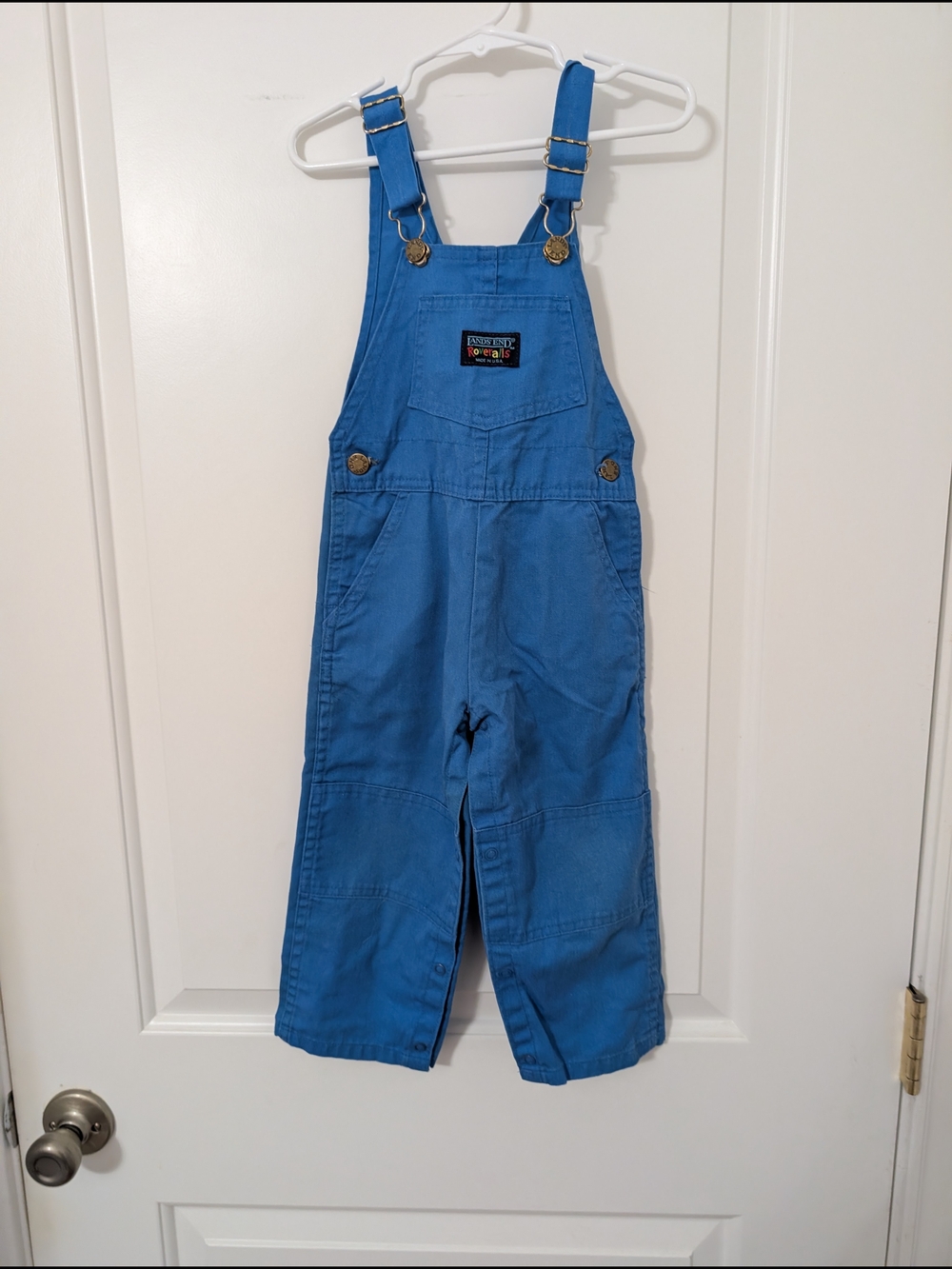 Vintage Lands' End Roverall Bright Blue Kids Overalls